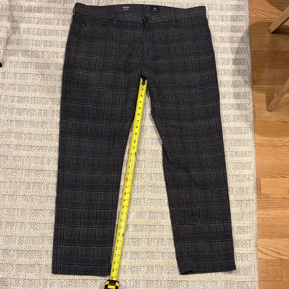 AG Adriano Goldschmied Gray Plaid Chinos